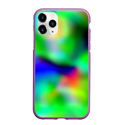 Чехол iPhone 11 Pro матовый Психоделический неоновый градиент, цвет: 3D-фиолетовый