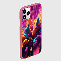 Чехол iPhone 11 Pro матовый Яркий всплеск, цвет: 3D-малиновый — фото 2
