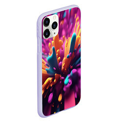 Чехол iPhone 11 Pro матовый Яркий всплеск, цвет: 3D-светло-сиреневый — фото 2