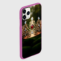 Чехол iPhone 11 Pro матовый Королевская корона узорная, цвет: 3D-фиолетовый — фото 2