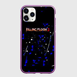 Чехол iPhone 11 Pro матовый Killing floor 2 logo краски абстрактные шутер, цвет: 3D-фиолетовый