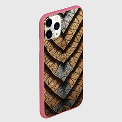 Чехол iPhone 11 Pro матовый Броненосец, цвет: 3D-малиновый — фото 2