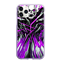 Чехол iPhone 11 Pro матовый Череп и фиолетовые полосы, цвет: 3D-светло-сиреневый