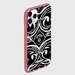 Чехол iPhone 11 Pro матовый Белое на чёрном, цвет: 3D-малиновый — фото 2