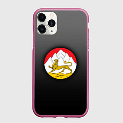 Чехол iPhone 11 Pro матовый Герб Осетии на темном фоне, цвет: 3D-малиновый