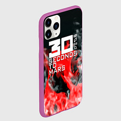 Чехол iPhone 11 Pro матовый Seconds to mars fire, цвет: 3D-фиолетовый — фото 2