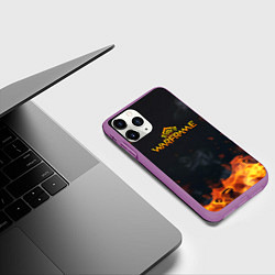 Чехол iPhone 11 Pro матовый Warframe шутер flame, цвет: 3D-фиолетовый — фото 2