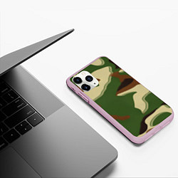 Чехол iPhone 11 Pro матовый Камуфляжная текстура, цвет: 3D-розовый — фото 2