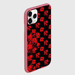 Чехол iPhone 11 Pro матовый Roblox краски гейм мобайл, цвет: 3D-малиновый — фото 2