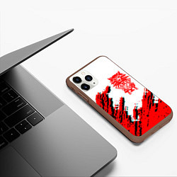 Чехол iPhone 11 Pro матовый Ведьмак геральт красные краски лого волк, цвет: 3D-коричневый — фото 2