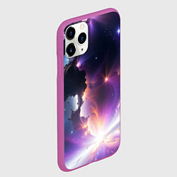 Чехол iPhone 11 Pro матовый Космическая вспышка, цвет: 3D-фиолетовый — фото 2
