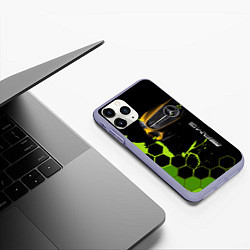 Чехол iPhone 11 Pro матовый Мерседес AMG тёмный, цвет: 3D-светло-сиреневый — фото 2