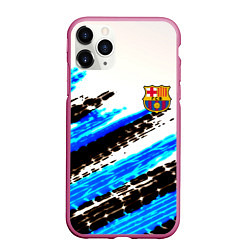 Чехол iPhone 11 Pro матовый Barcelona fc club, цвет: 3D-малиновый