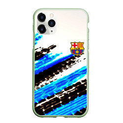 Чехол iPhone 11 Pro матовый Barcelona fc club, цвет: 3D-салатовый