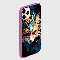 Чехол iPhone 11 Pro матовый Живописный лис, цвет: 3D-фиолетовый — фото 2