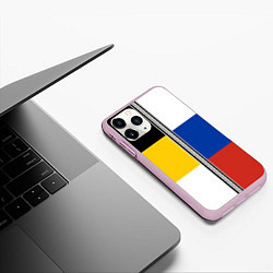 Чехол iPhone 11 Pro матовый Россия - патриот, цвет: 3D-розовый — фото 2