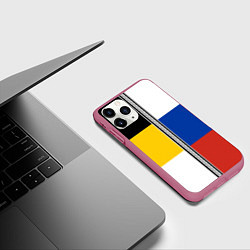Чехол iPhone 11 Pro матовый Россия - патриот, цвет: 3D-малиновый — фото 2