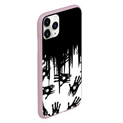 Чехол iPhone 11 Pro матовый Death Stranding отпечатки рук, цвет: 3D-розовый — фото 2