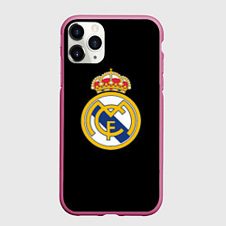 Чехол iPhone 11 Pro матовый Real madrid fc club, цвет: 3D-малиновый
