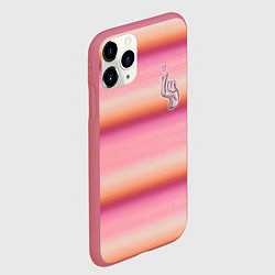 Чехол iPhone 11 Pro матовый Рука-Вещь: текстура свитера Энид из сериала Уэнсде, цвет: 3D-малиновый — фото 2
