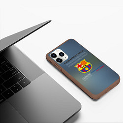 Чехол iPhone 11 Pro матовый Футбольный клуб барселона, логотип, цвет: 3D-коричневый — фото 2