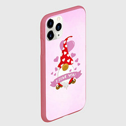 Чехол iPhone 11 Pro матовый Твой гномик любит тебя, цвет: 3D-малиновый — фото 2