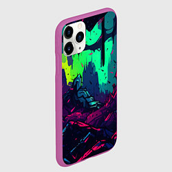 Чехол iPhone 11 Pro матовый Кислотные абстракт, цвет: 3D-фиолетовый — фото 2