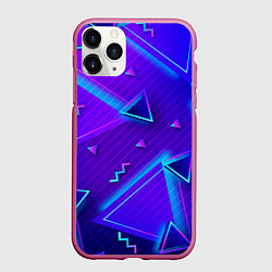Чехол iPhone 11 Pro матовый Neon Pattern colored, цвет: 3D-малиновый