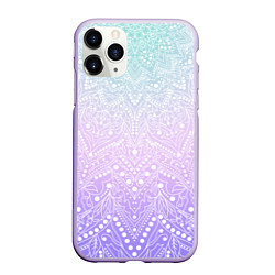 Чехол iPhone 11 Pro матовый Волшебная мандала розовый, цвет: 3D-светло-сиреневый