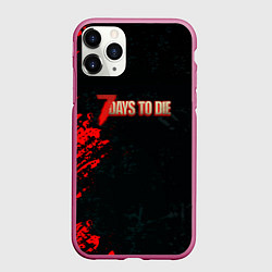 Чехол iPhone 11 Pro матовый 7 Days to Die краски текстура, цвет: 3D-малиновый