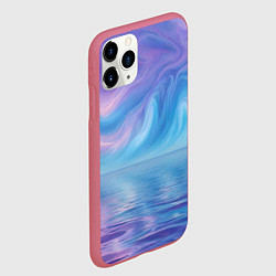 Чехол iPhone 11 Pro матовый Абстрактное небо и водная гладь, цвет: 3D-малиновый — фото 2