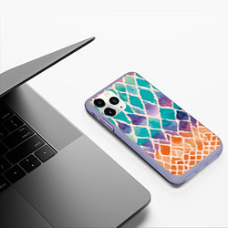Чехол iPhone 11 Pro матовый Рыбкина чешуя, цвет: 3D-светло-сиреневый — фото 2