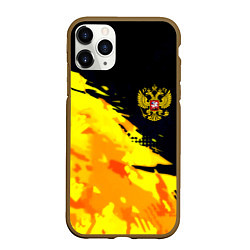 Чехол iPhone 11 Pro матовый Имперский герб россии краски, цвет: 3D-коричневый