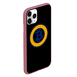 Чехол iPhone 11 Pro матовый Биткоин лого криптовалюта, цвет: 3D-малиновый — фото 2