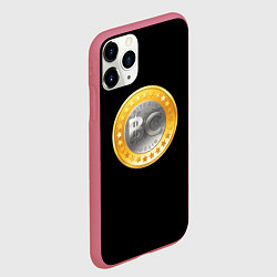Чехол iPhone 11 Pro матовый BTC money, цвет: 3D-малиновый — фото 2