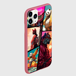 Чехол iPhone 11 Pro матовый Animal GTA, цвет: 3D-малиновый — фото 2