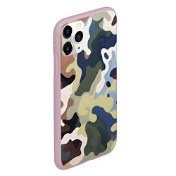 Чехол iPhone 11 Pro матовый Камуфляж милитари, цвет: 3D-розовый — фото 2