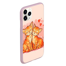 Чехол iPhone 11 Pro матовый Влюбленные рыжики котики 14 февраля, цвет: 3D-розовый — фото 2