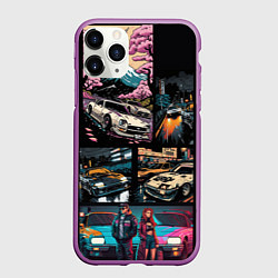 Чехол iPhone 11 Pro матовый Japanese jdm art, цвет: 3D-фиолетовый