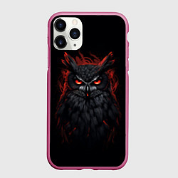 Чехол iPhone 11 Pro матовый Evil owl, цвет: 3D-малиновый