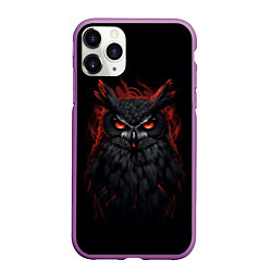 Чехол iPhone 11 Pro матовый Evil owl, цвет: 3D-фиолетовый