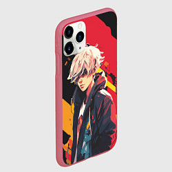 Чехол iPhone 11 Pro матовый Стильный парниша, цвет: 3D-малиновый — фото 2