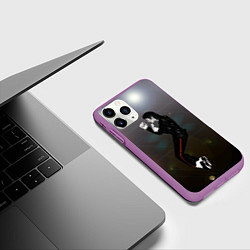 Чехол iPhone 11 Pro матовый Michael Jackson в прыжке, цвет: 3D-фиолетовый — фото 2