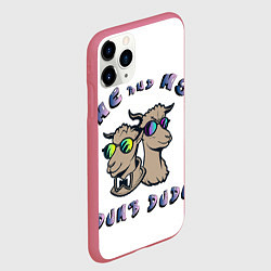 Чехол iPhone 11 Pro матовый Я и мой друг, цвет: 3D-малиновый — фото 2