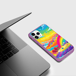 Чехол iPhone 11 Pro матовый Мир радуги и ярких красок, цвет: 3D-фиолетовый — фото 2