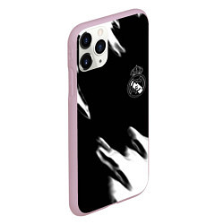 Чехол iPhone 11 Pro матовый Real madrid белые краски текстура, цвет: 3D-розовый — фото 2