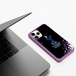 Чехол iPhone 11 Pro матовый Тоттенхэм краски текстура, цвет: 3D-фиолетовый — фото 2
