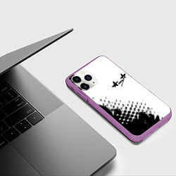 Чехол iPhone 11 Pro матовый Алиса краски текстура, цвет: 3D-фиолетовый — фото 2