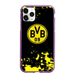 Чехол iPhone 11 Pro матовый Borussia краски жёлтые, цвет: 3D-фиолетовый