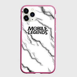 Чехол iPhone 11 Pro матовый Mobile legends молнии, цвет: 3D-малиновый